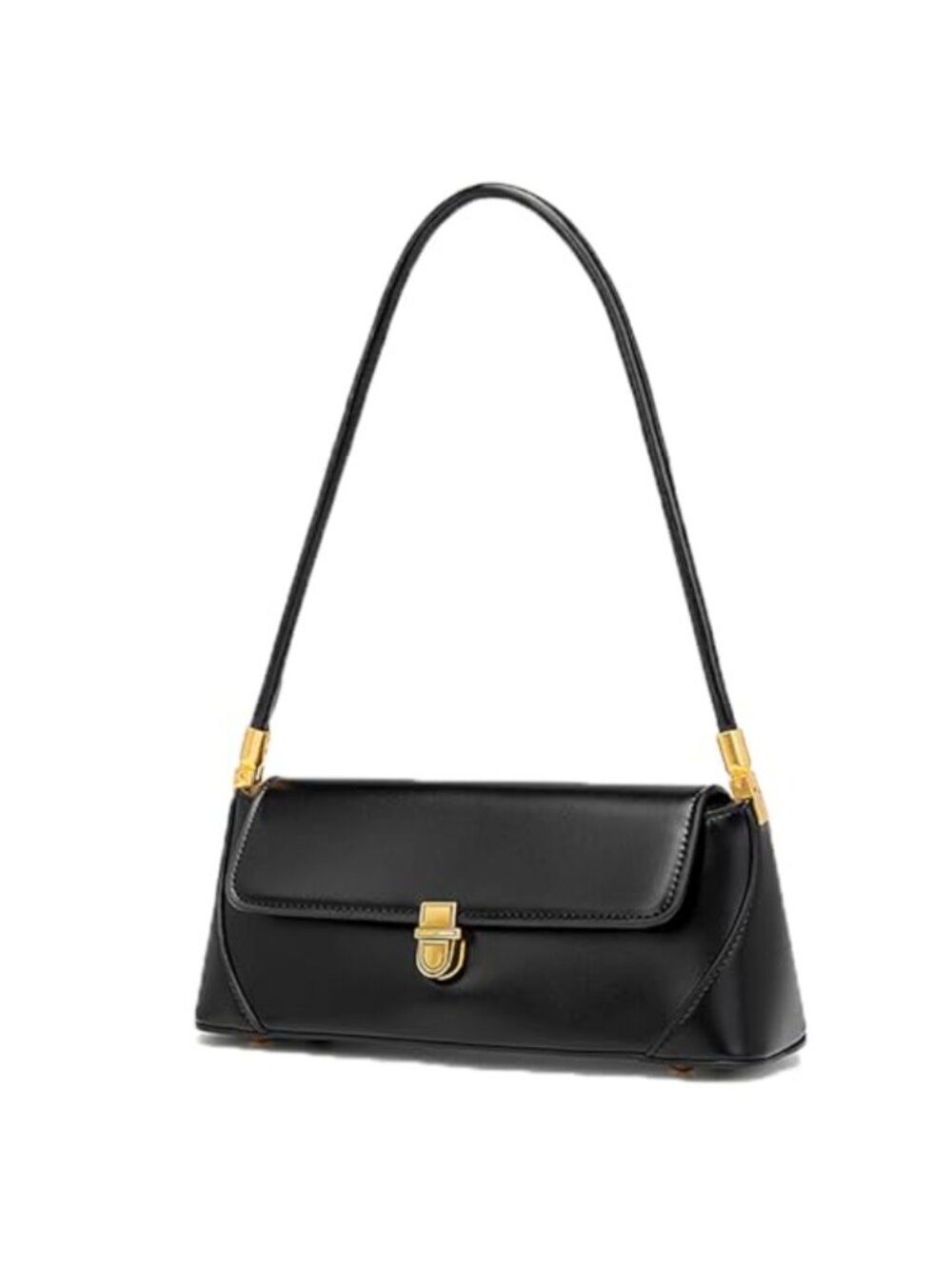 Vegan Leather Baguette Shoulder Bag Underarm Handbag Purse